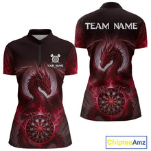 Load image into Gallery viewer, Custom Black And Red Smoke Dragon Dartboard Dart Shirt For Women Outfits Dart Jerseys NYN1088