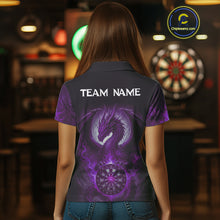 Load image into Gallery viewer, Custom Black And Purple Smoke Dragon Dartboard Dart Shirt For Women Outfits Dart Jerseys NYN1089
