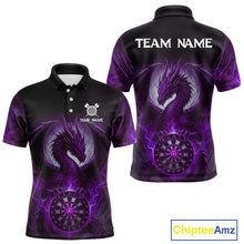 Load image into Gallery viewer, Custom Black And Purple Smoke Dragon Dartboard Dart Shirt For Men Outfits Dart Jerseys NYN1089