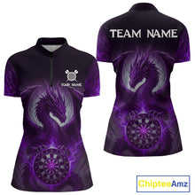 Load image into Gallery viewer, Custom Black And Purple Smoke Dragon Dartboard Dart Shirt For Women Outfits Dart Jerseys NYN1089