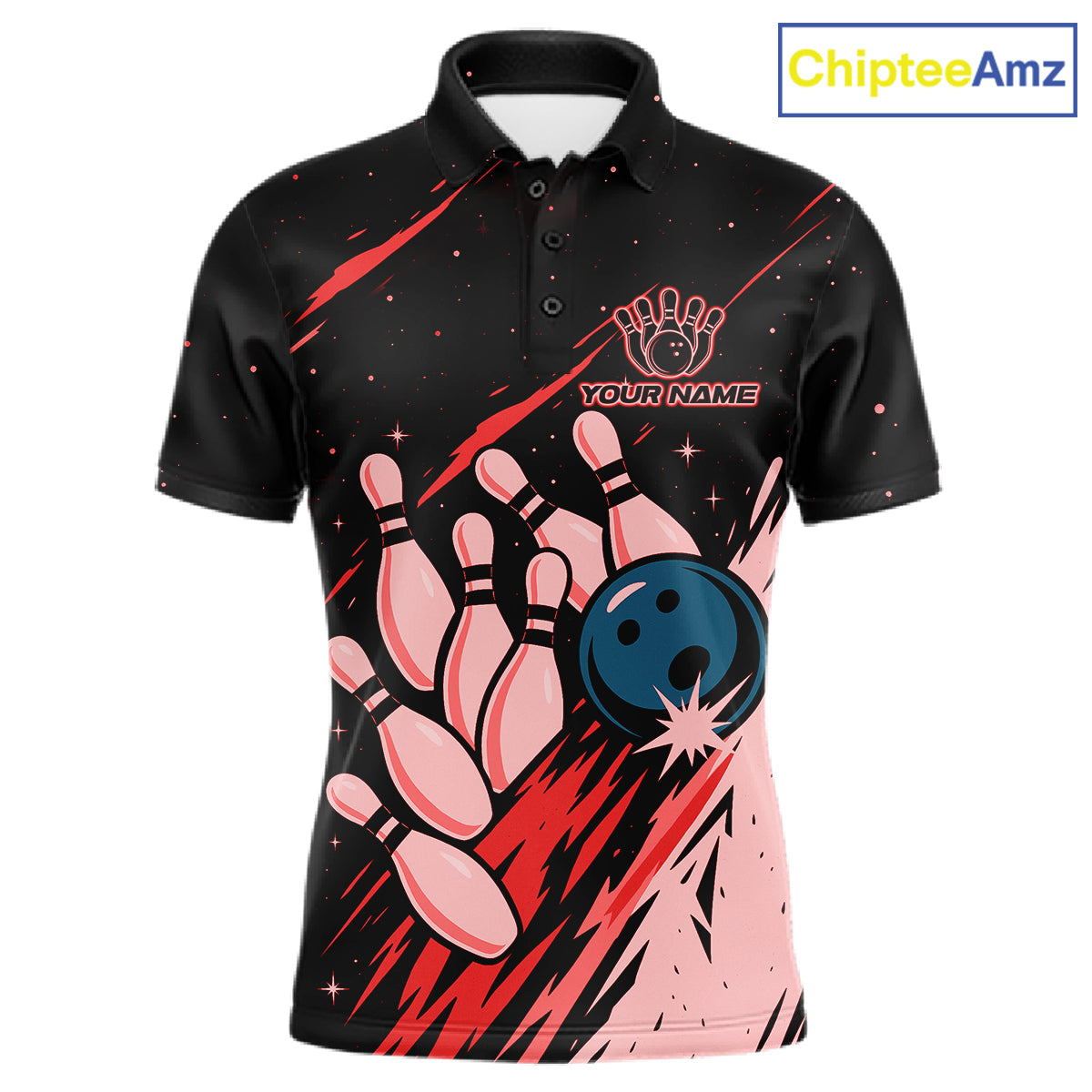 Retro Red Galaxy Women Bowling Polo Quarter Zip Shirts Custom Vintage Bowling Team League Jerseys NYN4495