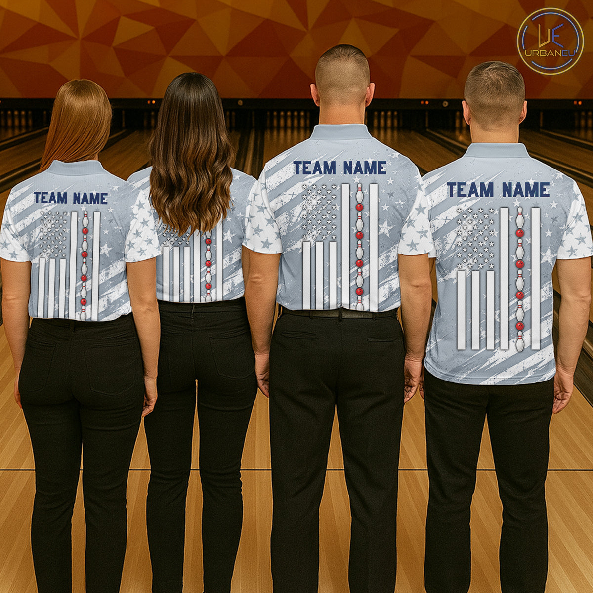 US Flag Patriotic Bowling Polo 1/4-Zip Shirt For Women Custom White & Grey Bowling Tournament Jersey NYN4860
