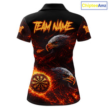 Load image into Gallery viewer, Eagle Couple Flame Dartboard &amp; Arrow Women Darts Polo Shirt Custom Outfits Dart Team Jerseys NYN2508