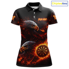 Load image into Gallery viewer, Eagle Couple Flame Dartboard &amp; Arrow Women Darts Polo Shirt Custom Outfits Dart Team Jerseys NYN2508