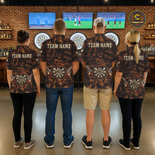 Load image into Gallery viewer, Funny Dartboard Cowhand Women Darts Polo Shirt Personalized Brown Grunge Dart Team Jerseys NYN2510