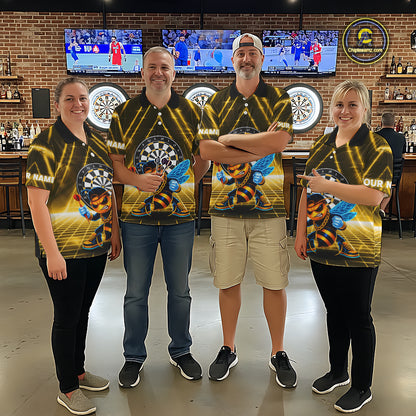 Lightning Yellow Neon Electric Funny Bee Women Dart Polo Shirt Custom Team Name For Darters NYN2710