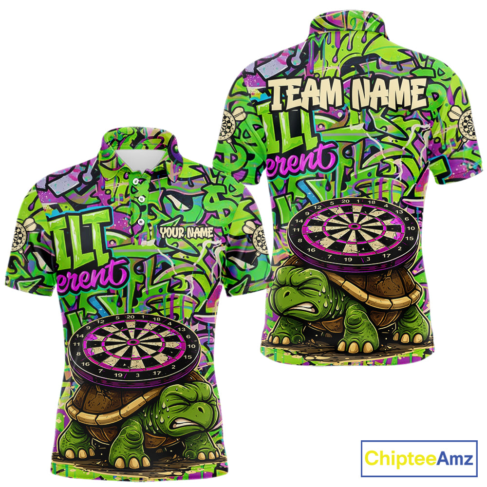 Personalized Funny Dart Shirt Dartboard Turtle Polo Quarter Zip Shirt Custom Team Shirt For Men NYN2859