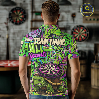 Personalized Funny Dart Shirt Dartboard Turtle Polo Quarter Zip Shirt Custom Team Shirt For Men NYN2859
