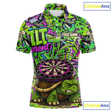 Load image into Gallery viewer, Personalized Funny Dart Shirt Dartboard Turtle Polo Quarter Zip Shirt Custom Team Shirt For Men NYN2859