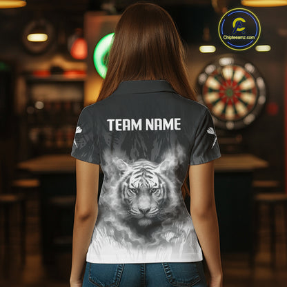 Women's Custom Darts Shirt With Pale Smoke Tiger Grunnge Pattern Dartboard NYN0296
