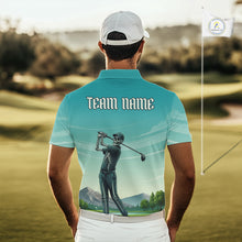 Load image into Gallery viewer, Funny Skeleton Golf Course Golf Polo Shirts For Men Personalized Team Name Golf Clothes NYN3252