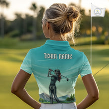 Load image into Gallery viewer, Funny Skeleton Golf Course Golf Polo Shirts For Women Personalized Team Name Golf Clothes NYN3252