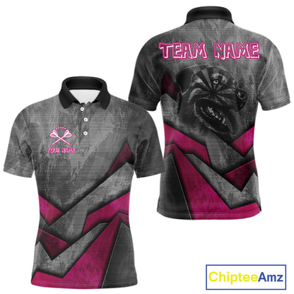 Aggressive Dog Dartboard Pink Darts Shirt For Men - Custom Name For Players NYN0561