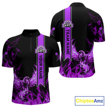 Load image into Gallery viewer, Custom Purple Flames Eagle Dart Shirts For Men Eagle Dart Team Jerseys Personalized NYN1108