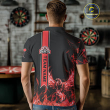 Load image into Gallery viewer, Custom Red Flames Eagle Dart Shirts For Men Eagle Dart Team Jerseys Personalized NYN1109