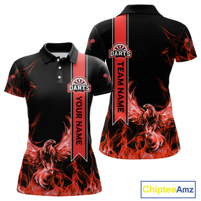 Custom Purple Flames Eagle Dart Shirts For Women Eagle Dart Team Jerseys Personalized NYN1108