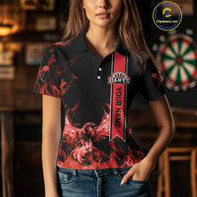 Load image into Gallery viewer, Custom Purple Flames Eagle Dart Shirts For Women Eagle Dart Team Jerseys Personalized NYN1108