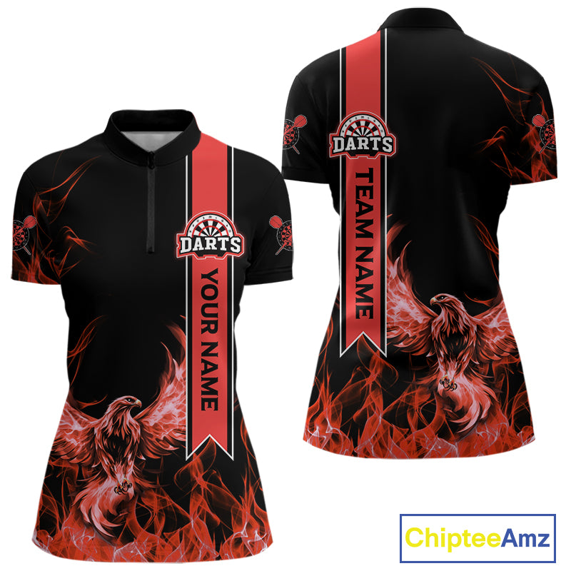 Custom Purple Flames Eagle Dart Shirts For Women Eagle Dart Team Jerseys Personalized NYN1108
