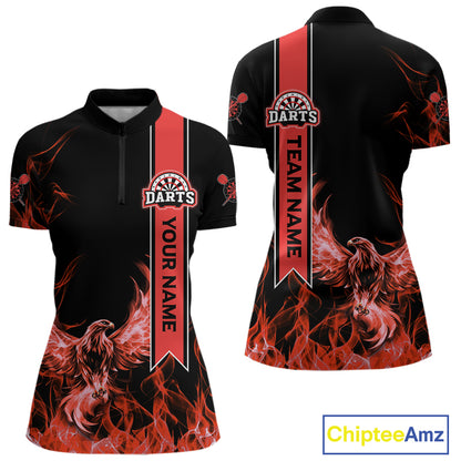 Custom Purple Flames Eagle Dart Shirts For Women Eagle Dart Team Jerseys Personalized NYN1108