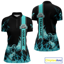 Load image into Gallery viewer, Custom Turquoise Flames Eagle Dart Shirts For Women Eagle Dart Team Jerseys Personalized NYN1111