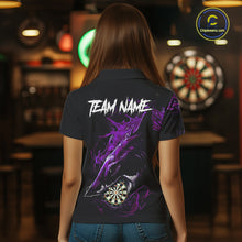Load image into Gallery viewer, Personalized Purple Horror Shark Women Darts Polo League Shirts Funny Grunge Dart Jerseys NYN2220