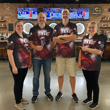 Load image into Gallery viewer, Red Crown Skull Fire Flame Dartboard Women Darts Polo Shirt Custom Grunge Dart Team Jerseys NYN2514