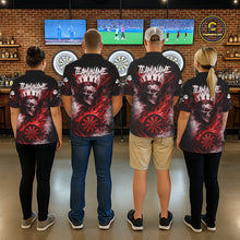 Load image into Gallery viewer, Red Crown Skull Fire Flame Dartboard Women Darts Polo Shirt Custom Grunge Dart Team Jerseys NYN2514