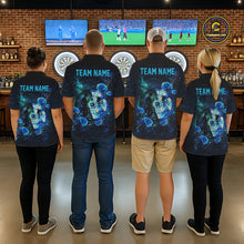 Load image into Gallery viewer, Blue Galaxy Roses Groom &amp; Bride Dartboard Women Darts Polo Shirt Custom Valentine Dart Couple Gifts NYN2516