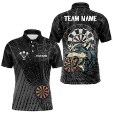 Load image into Gallery viewer, Personalized Wolf Black Darts Boards Polo &amp; 1/4 Zip Shirt For Men, Dart Team Shirts NYN0001