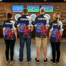 Load image into Gallery viewer, Personalized Blue Dartboard Flame Dart Polo &amp; Quarter Zip Shirt Funny Bull Darts Attire For Men NYN2870