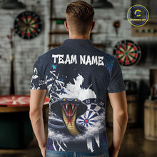 Load image into Gallery viewer, Funny Blue Smoke Cobra Men Darts Polo &amp; Quarter-Zip Shirt Custom Graffiti Dart Team Jerseys NYN3078