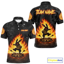 Load image into Gallery viewer, Crazy Rabbit Dartboard Fire Flame Darts Shirt For Men Custom Name &amp; Team Grunge Dart Outfits Jerseys NYN3080