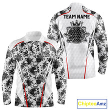 Load image into Gallery viewer, Black And White Skull Roses Golf Polo Shirts For Men Custom Golf Team Attire For Golfers NYN3256