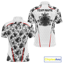 Load image into Gallery viewer, Black And White Skull Roses Golf Polo Shirts For Men Custom Golf Team Attire For Golfers NYN3256