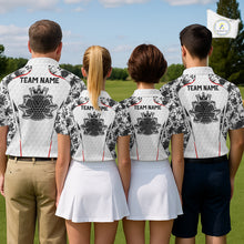 Load image into Gallery viewer, Black And White Skull Roses Golf Polo Shirts For Men Custom Golf Team Attire For Golfers NYN3256