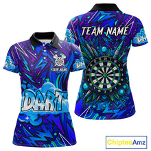 Load image into Gallery viewer, Comic Blast Dartboard Custom Blue Darts Shirt For Women - Name &amp; Team For Players NYN0570