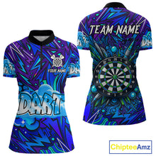 Load image into Gallery viewer, Comic Blast Dartboard Custom Blue Darts Shirt For Women - Name &amp; Team For Players NYN0570