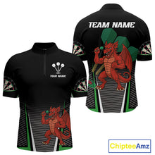Load image into Gallery viewer, Custom Men's Darts Quarter-Zip Jersey Dragon Plays Darts For Darts Team NYN0772