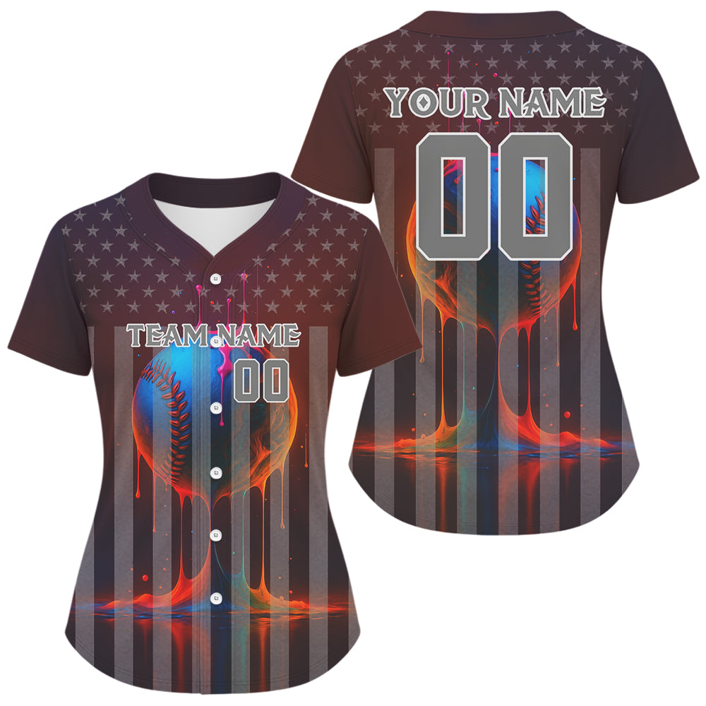 Women's Baseball Jersey Personalized US Flag Patriotic Baseball, Youth Baseball Jerseys NYN1115