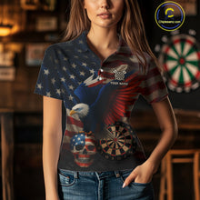 Load image into Gallery viewer, Custom Women's Darts Shirt Eagle US Flag Patriotic Dart Jerseys, Dart Shirts For Lovers NYN1121