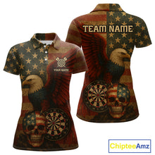 Load image into Gallery viewer, Custom Darts Shirt For Women Retro US Flag Patriotic Dart Jerseys, Vintage Dart Shirts NYN1122