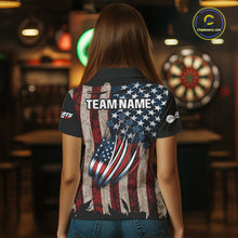Load image into Gallery viewer, US Flag Dart Arrow &amp; Dartboard Darts Polo Shirt For Women Custom Patriotic Dart Team Jerseys NYN2523