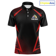 Load image into Gallery viewer, Custom 8 Ball &amp; 9 Ball Mens Billiard Shirt Personalized Thunder Red Billiard Pool Team Shirt NYN3090