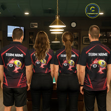 Load image into Gallery viewer, Custom 8 Ball &amp; 9 Ball Mens Billiard Shirt Personalized Thunder Red Billiard Pool Team Shirt NYN3090