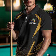 Load image into Gallery viewer, Custom 8 Ball &amp; 9 Ball Mens Billiard Shirt Personalized Thunder Yellow Billiard Pool Team Shirt NYN3091