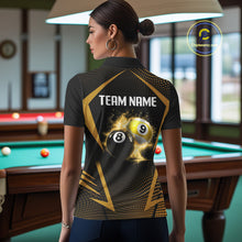 Load image into Gallery viewer, Custom 8 Ball &amp; 9 Ball Women Billiard Shirt Personalized Thunder Yellow Billiard Pool Team Shirt NYN3091