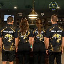 Load image into Gallery viewer, Custom 8 Ball &amp; 9 Ball Mens Billiard Shirt Personalized Thunder Yellow Billiard Pool Team Shirt NYN3091