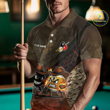 Load image into Gallery viewer, Funny Couple 8 Ball &amp; 9 Ball Cowboys Billiard Shirt For Men Custom Brown Camo Billiard Pool Team Shirt NYN3092