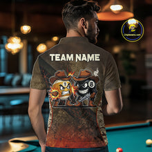 Load image into Gallery viewer, Funny Couple 8 Ball &amp; 9 Ball Cowboys Billiard Shirt For Men Custom Brown Camo Billiard Pool Team Shirt NYN3092