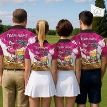 Load image into Gallery viewer, Yellow - Pink Grunge Mens Golf Polo Shirt Custom Flamingo Summer Tropical Golf Team Clothing NYN3263
